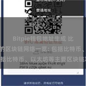 Bitpie钱包地址生成 比特派钱包支持的区块链网络一览: 包括比特币、以太坊等主要区块链项目