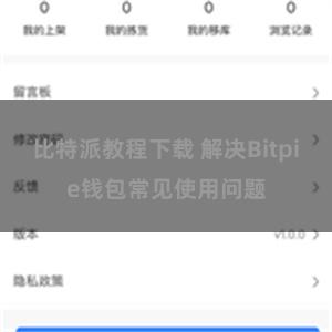 比特派教程下载 解决Bitpie钱包常见使用问题