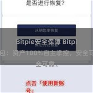 Bitpie安全保障 Bitpie钱包：资产100%自主掌控，安全可靠。