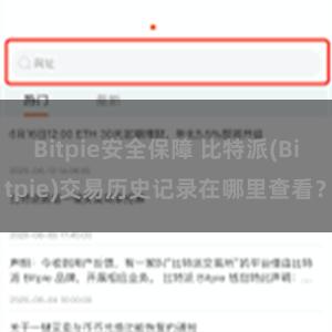 Bitpie安全保障 比特派(Bitpie)交易历史记录在哪里查看？