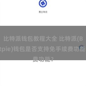 比特派钱包教程大全 比特派(Bitpie)钱包是否支持免手续费功能？