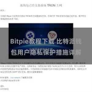 Bitpie教程下载 比特派钱包用户隐私保护措施详解